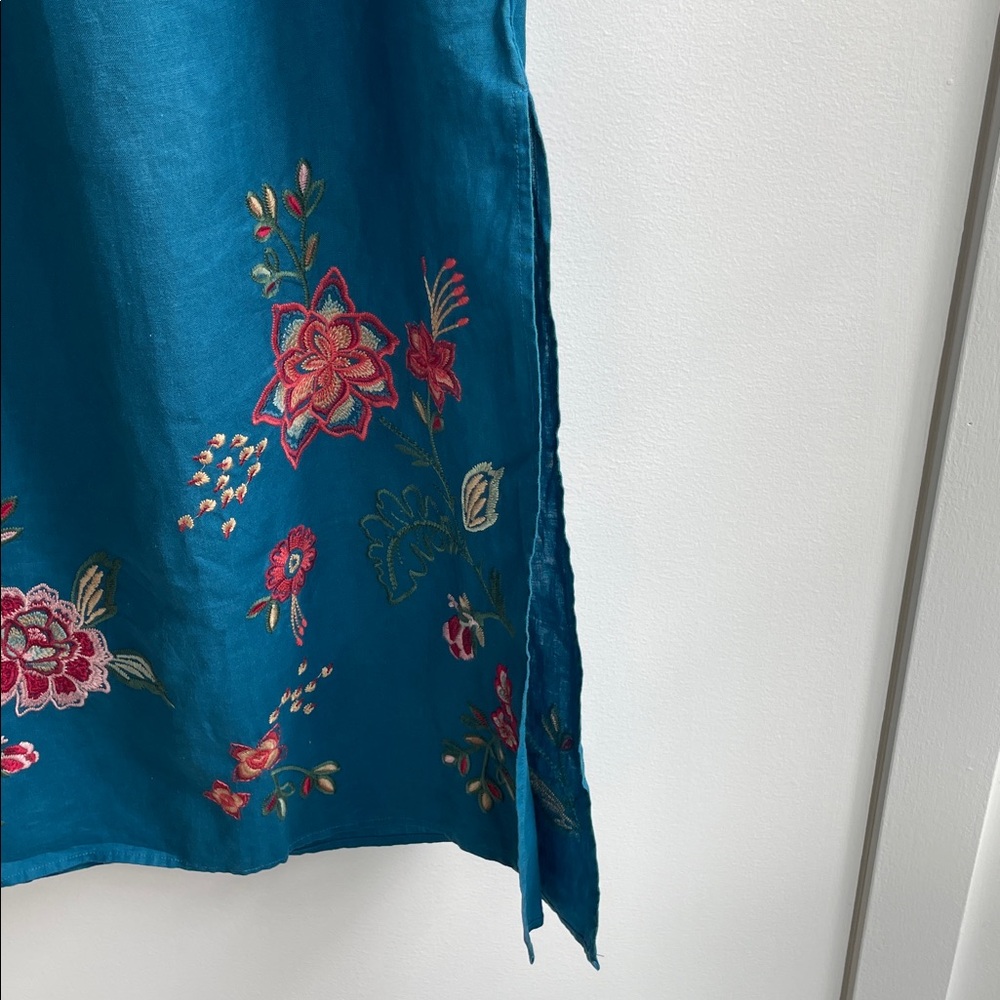 Johnny Was Messine Linen Embroidered Floral Maxi Skirt Size XS - Picture 3 of 10